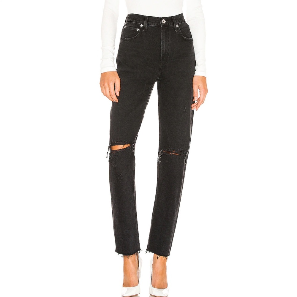 AGOLDE Cherie High Rise Straight in Distortion - Size 24